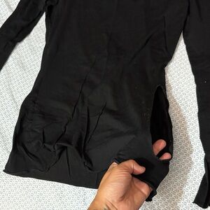 NWOT- Gucci Black Long Sleeve Sheer Women's Top with key hole side opening